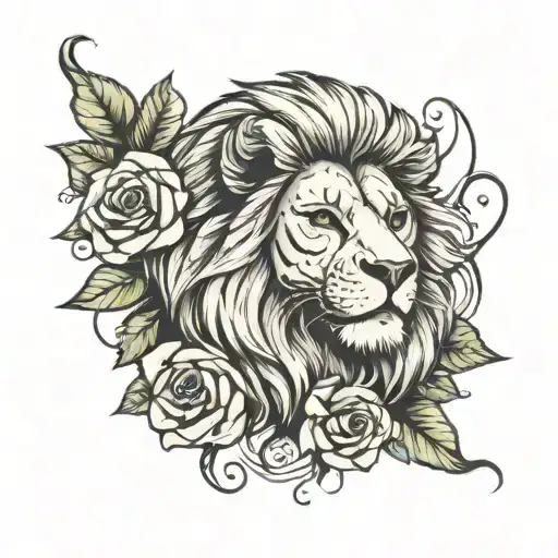 Lion And Rose