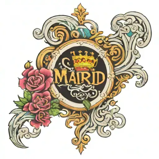 The Word Madrid On A Scroll