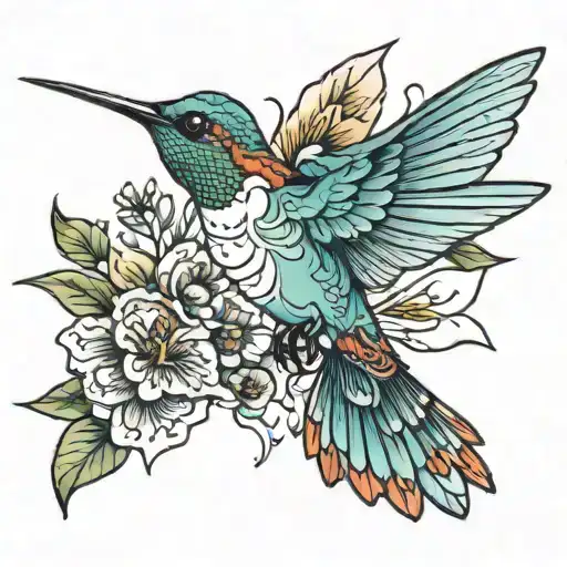 Hummingbird With A Butterfly Behind It