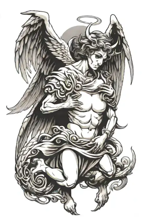 Angel And Winged Devil