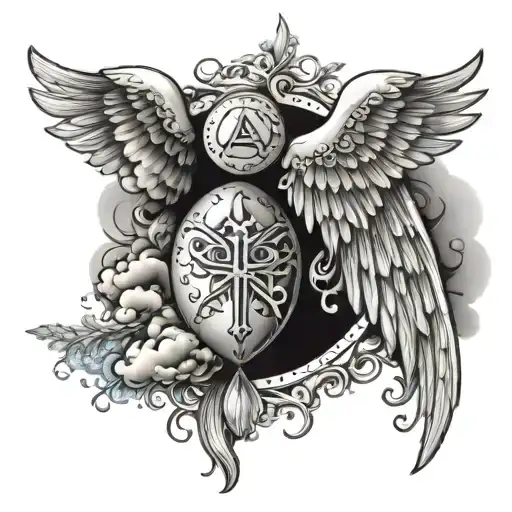 Tear Drops Clouds And Angel Wings Looking