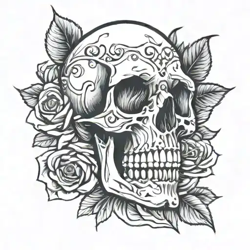 Skull And Roses Growing