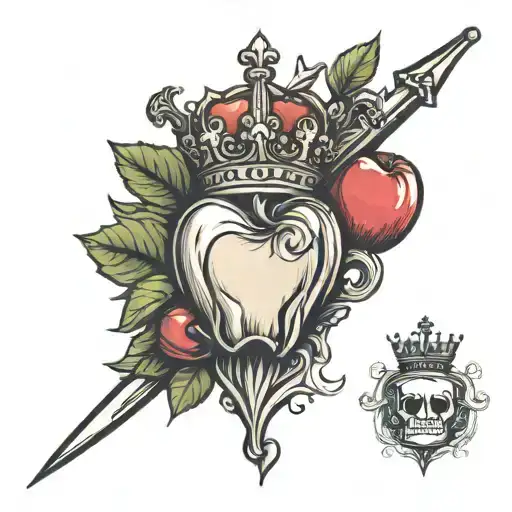 Apple Dagger And Crown Surrounded