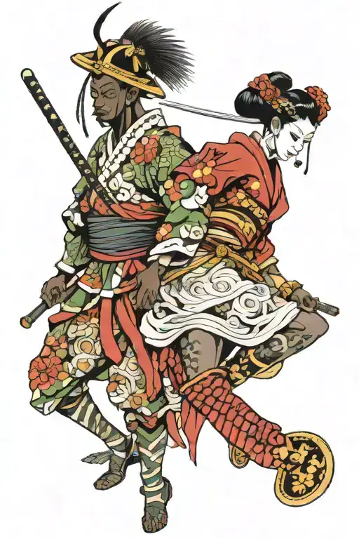 African Samurai And African Geisha