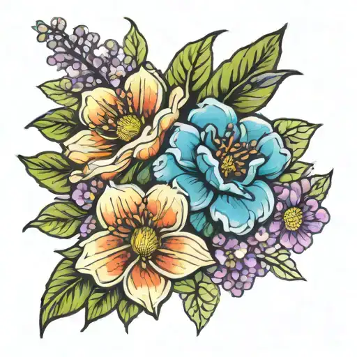 June September October Birth Flower Bouquet