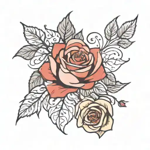 December Birth Rose And July Birth Rose Intertwined