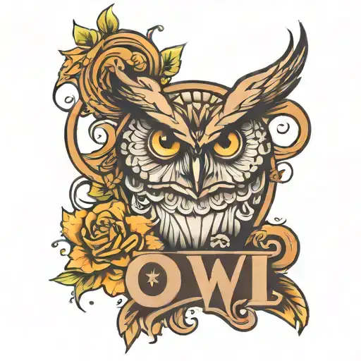 Owl Aries Letter M