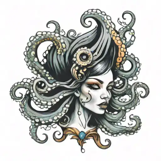 Octopus Woman Face
