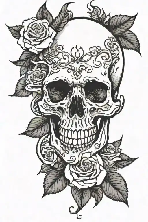 Skull And Roses Growing