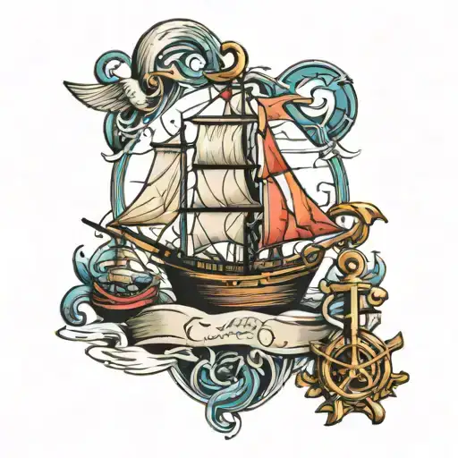 Ships And Anchor Connected
