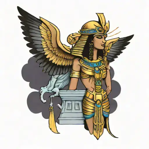 Egyptian Winged Goddess Of Justice Maat
