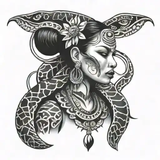 Tribal Woman With Snake