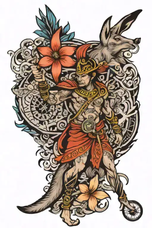 Filipino Warrior In Australia Map Kangaroo Compass