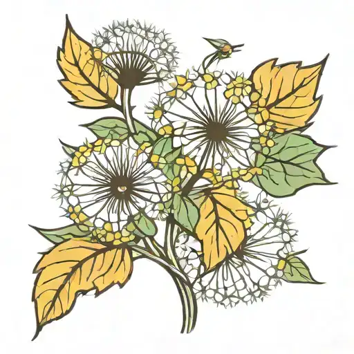 Dandelion Weed Leaf Intertwined