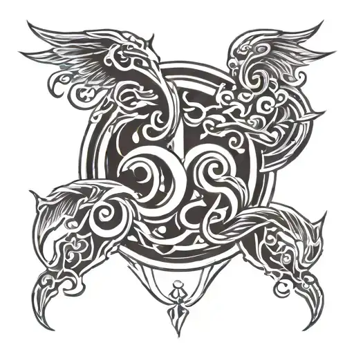Tribal Tattoo Of Gemini Sign