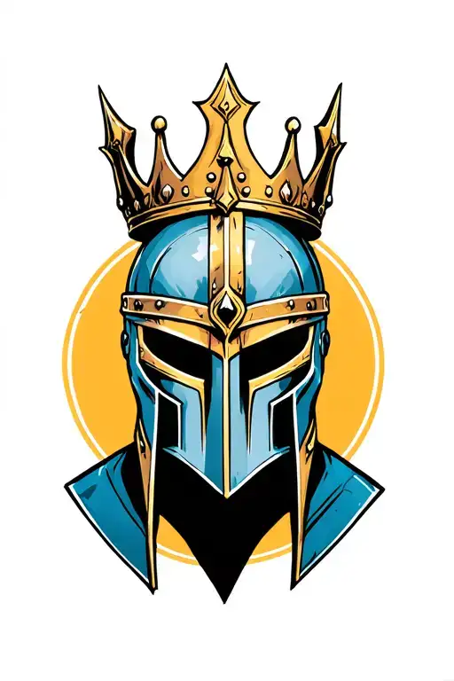 Spartain King Helmet With Worn Crown