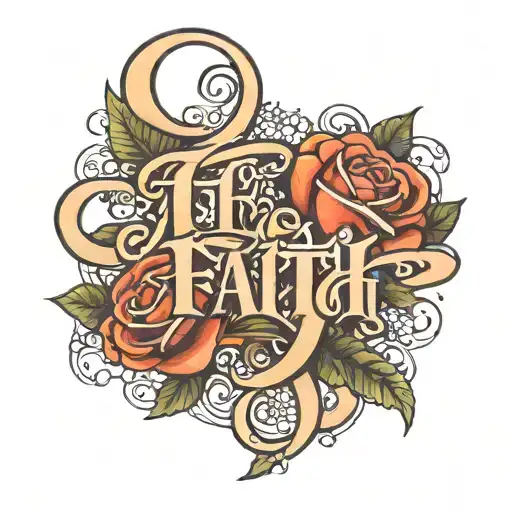 The Word Faith With Flowers Wrapped