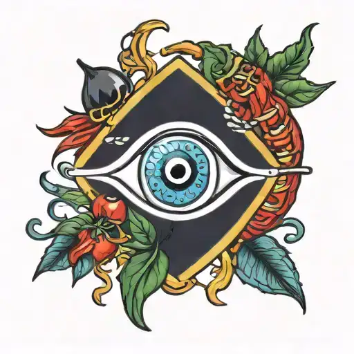 Italian Quote With Evil Eye And Chilli Pepper