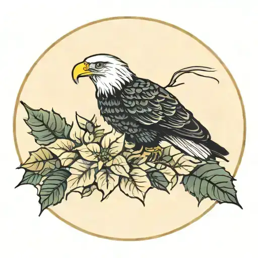 Poinsettia With Eagle Flying