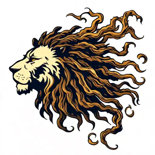 Dreadlock Lion Wind Blowing
