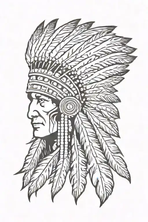 Indian Chief Headress Facing East