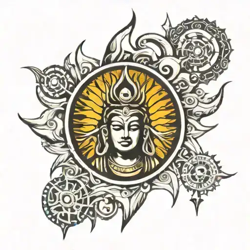 Sun And Shiva Trishul