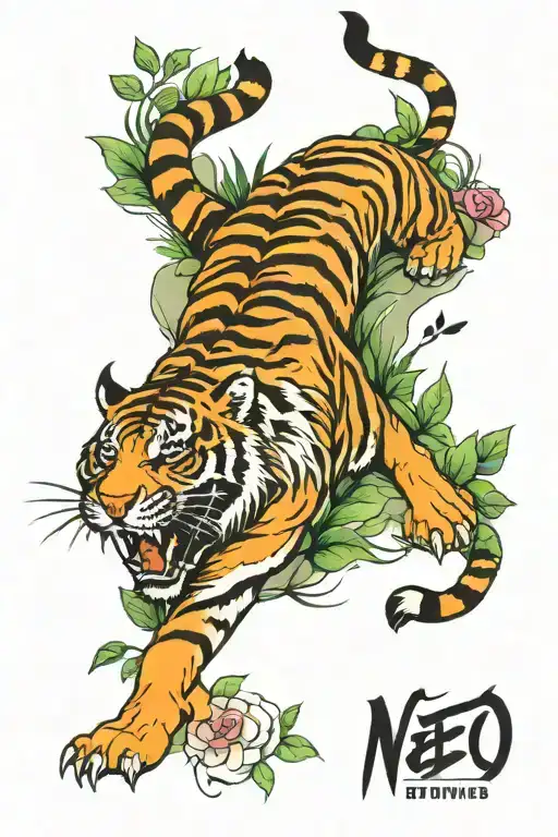 Tiger Stripes And Nature Scene