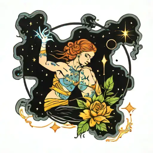 Virgo And Cancer Constellation Intertwined
