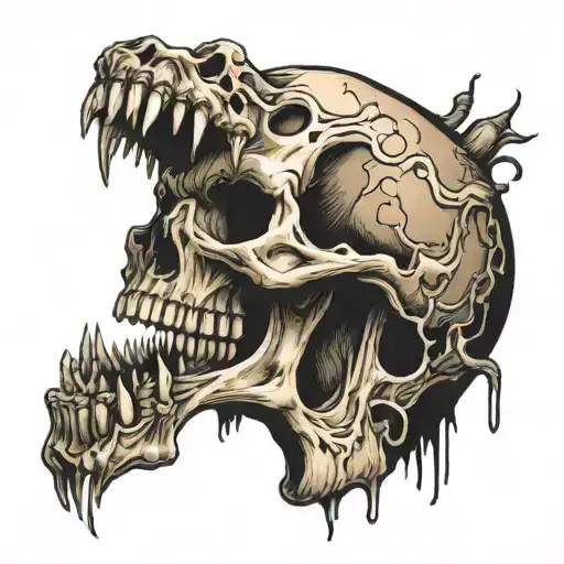 Screaming Skull Hands In Front Of Mouth