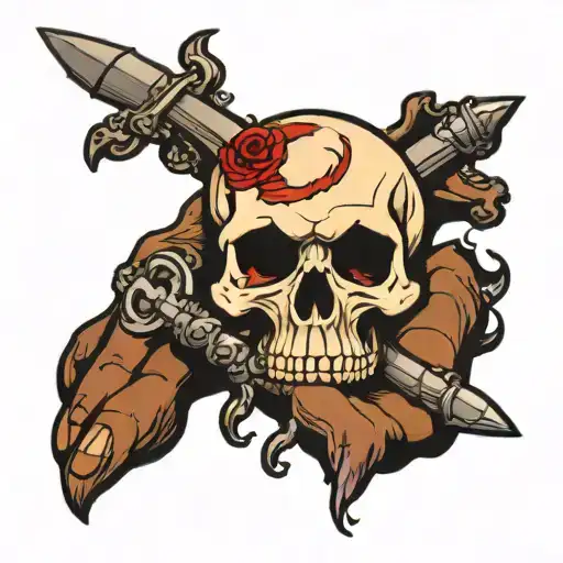 Skull And Bones On Hand