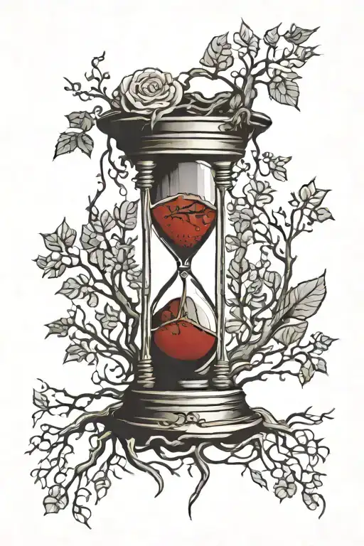 Hour Glass With Tree Roots Growing Inside