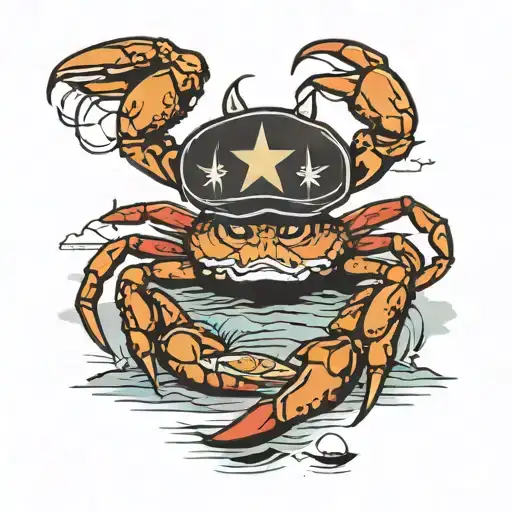 Crab On A Beach Smoking A Cigar Maryland Flag Chesapeake Bay Bridge In Background