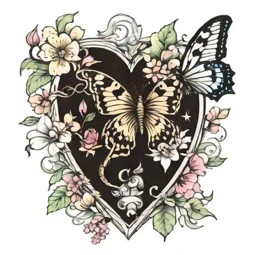 Butterfly Birds Tiger Flowers Heart