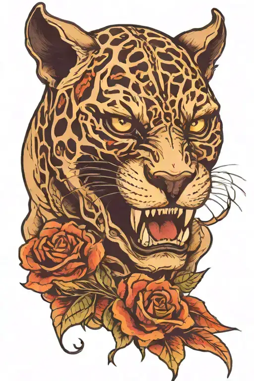 Panther Wraped Around Skull