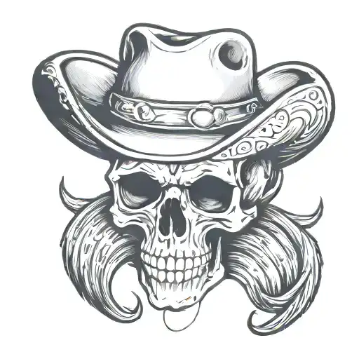 Skull With Cowboy Hat