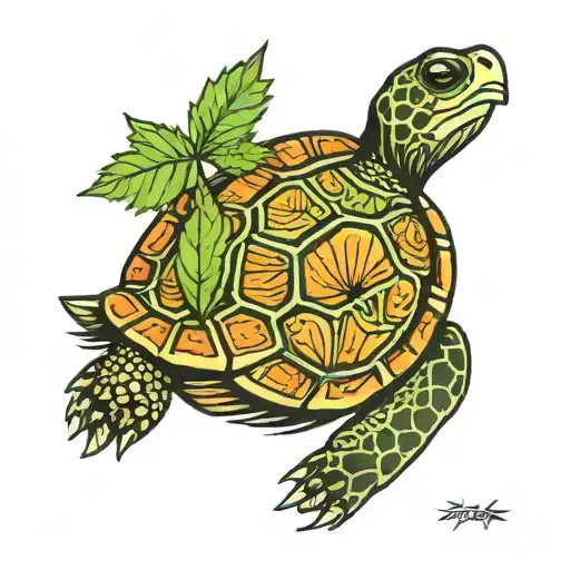 Turtle Marijuana Leaf