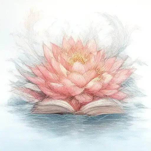 Flowers Blooming Lotus Flower Books And Dragon