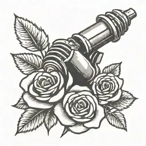 Rose Wrapped Around A Microphone