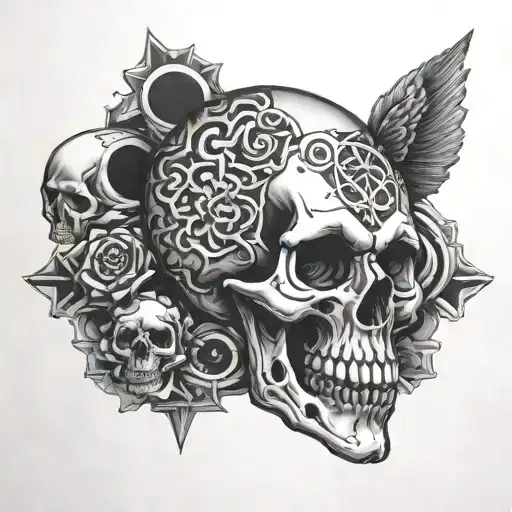 Skull And Mc Escher Style