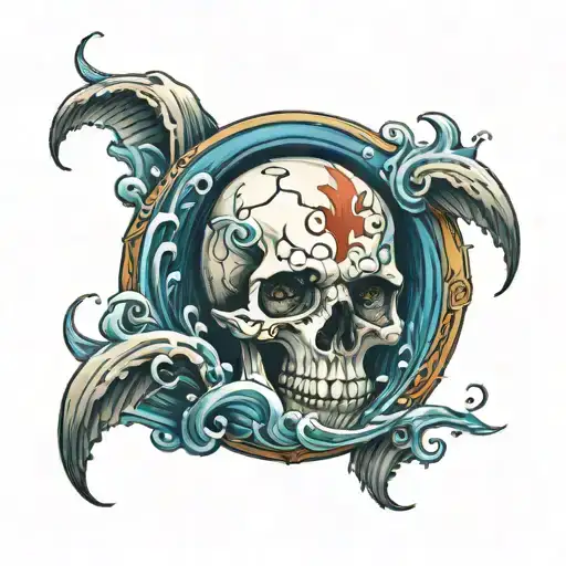 Skull And Water Ocean