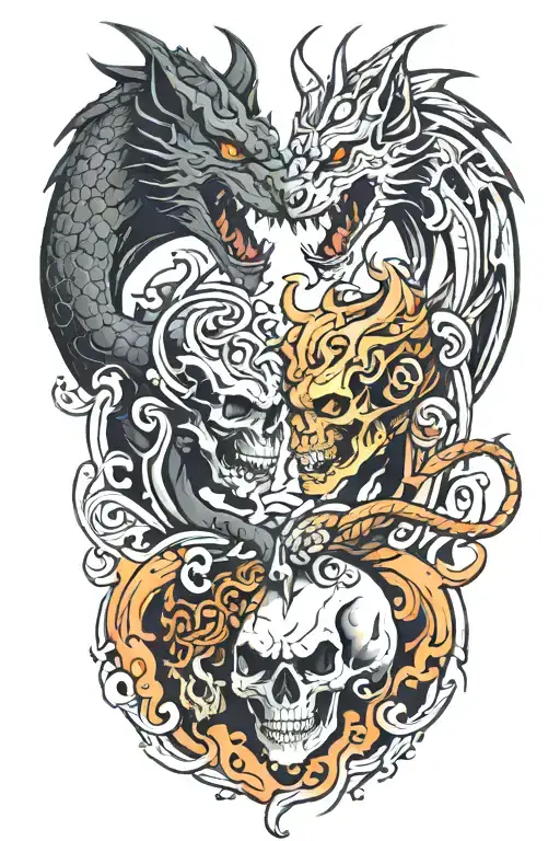 Dragon Vs Panther And Skull Splitting