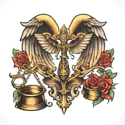 Scales Of Justice With Angel Wings