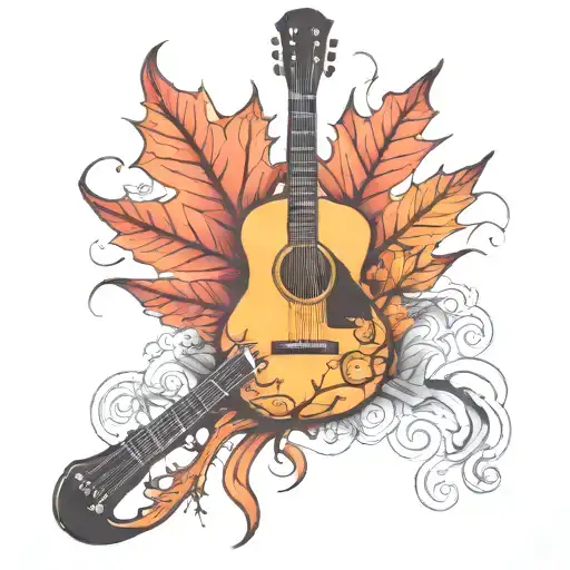 Maple Leaf And Guitar