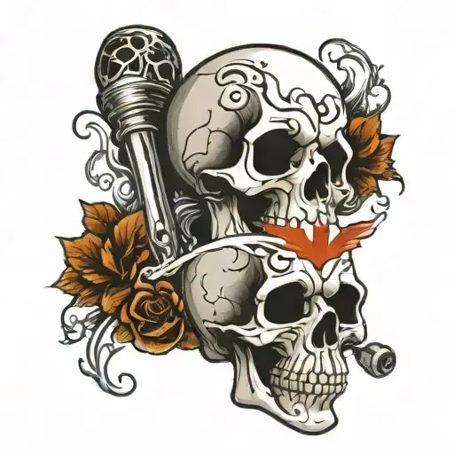 Skull Piston Smoke Canada Flag
