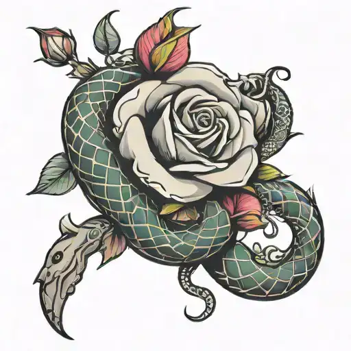 Rose And Snake Wrapped