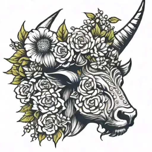 Taurus Goddess Bull Horns Flower Crown