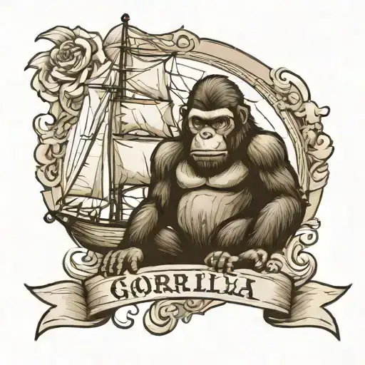 Gorilla On Sailboat