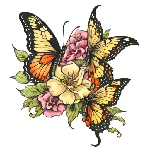 Butterflies With Capricorn Birth Flower