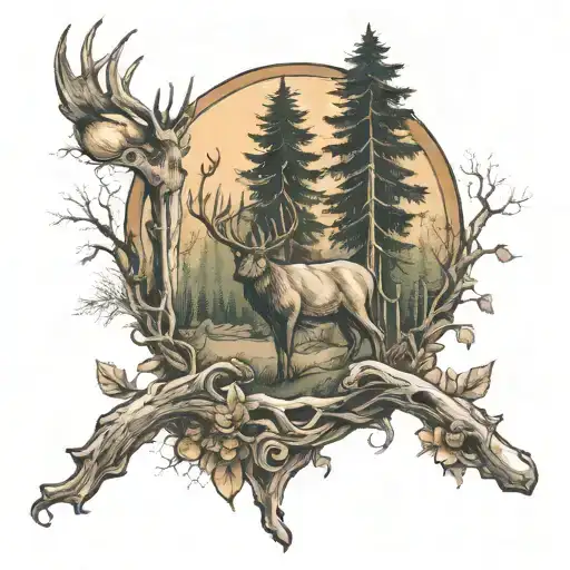 Forest And Hunting Scene