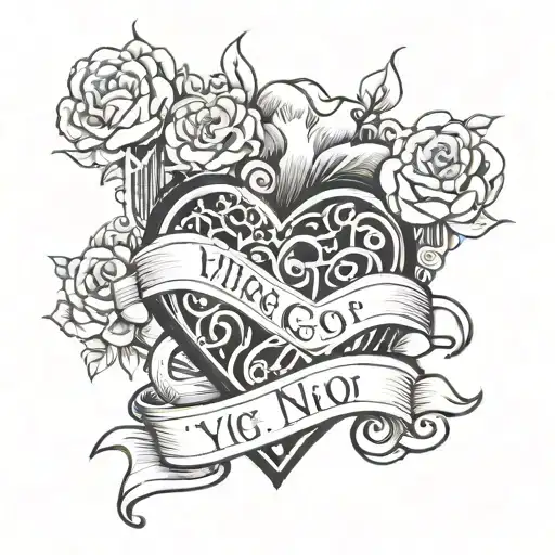 Line Art Heart With Name Ying